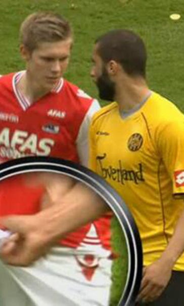 Uncalled for! Aron Johannsson gets privates yanked